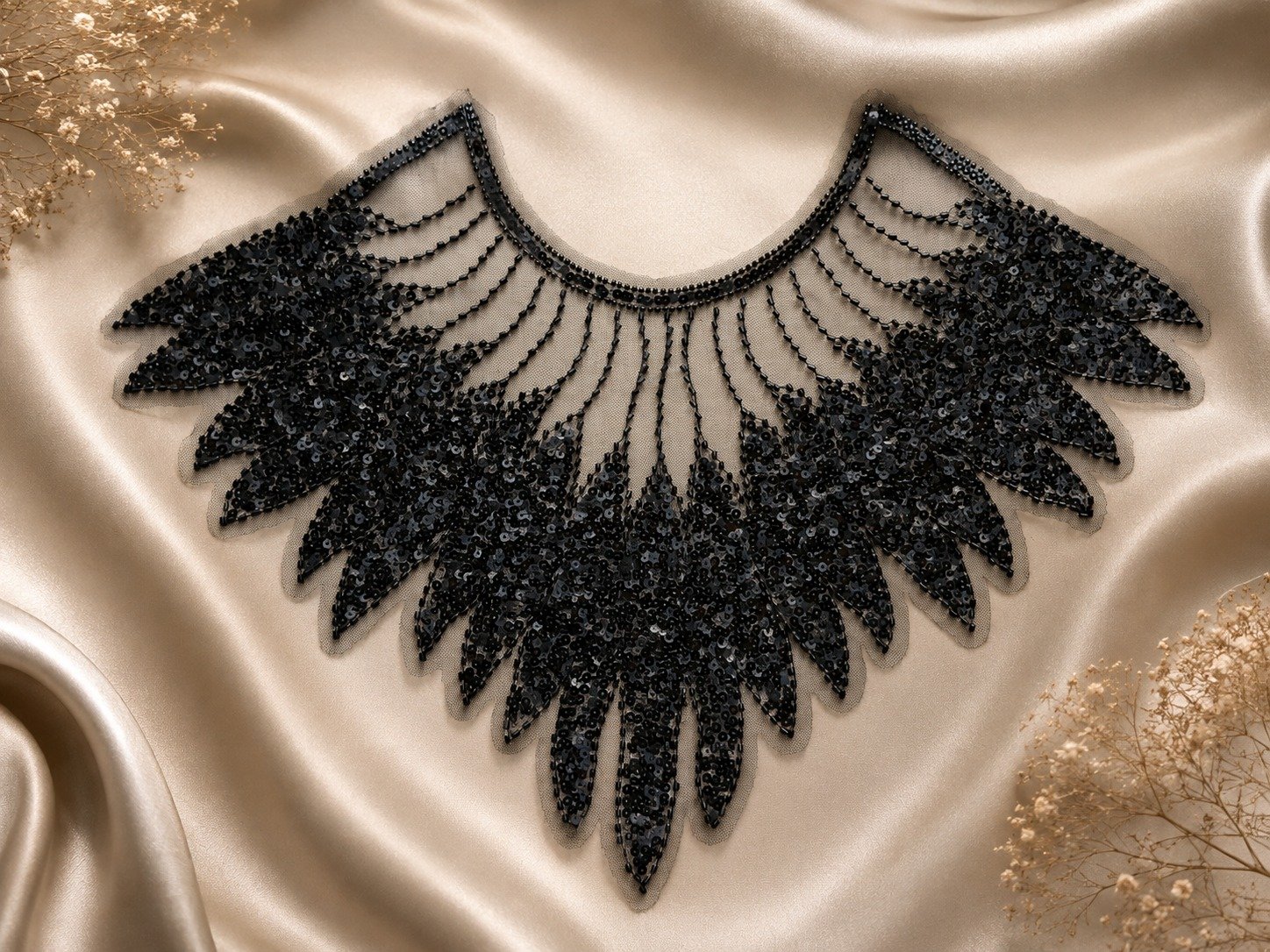 Stitchmere Premium Sequin Embroidered Neckline Applique - Image 2