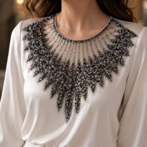 Stitchmere Premium Sequin Embroidered Neckline Applique