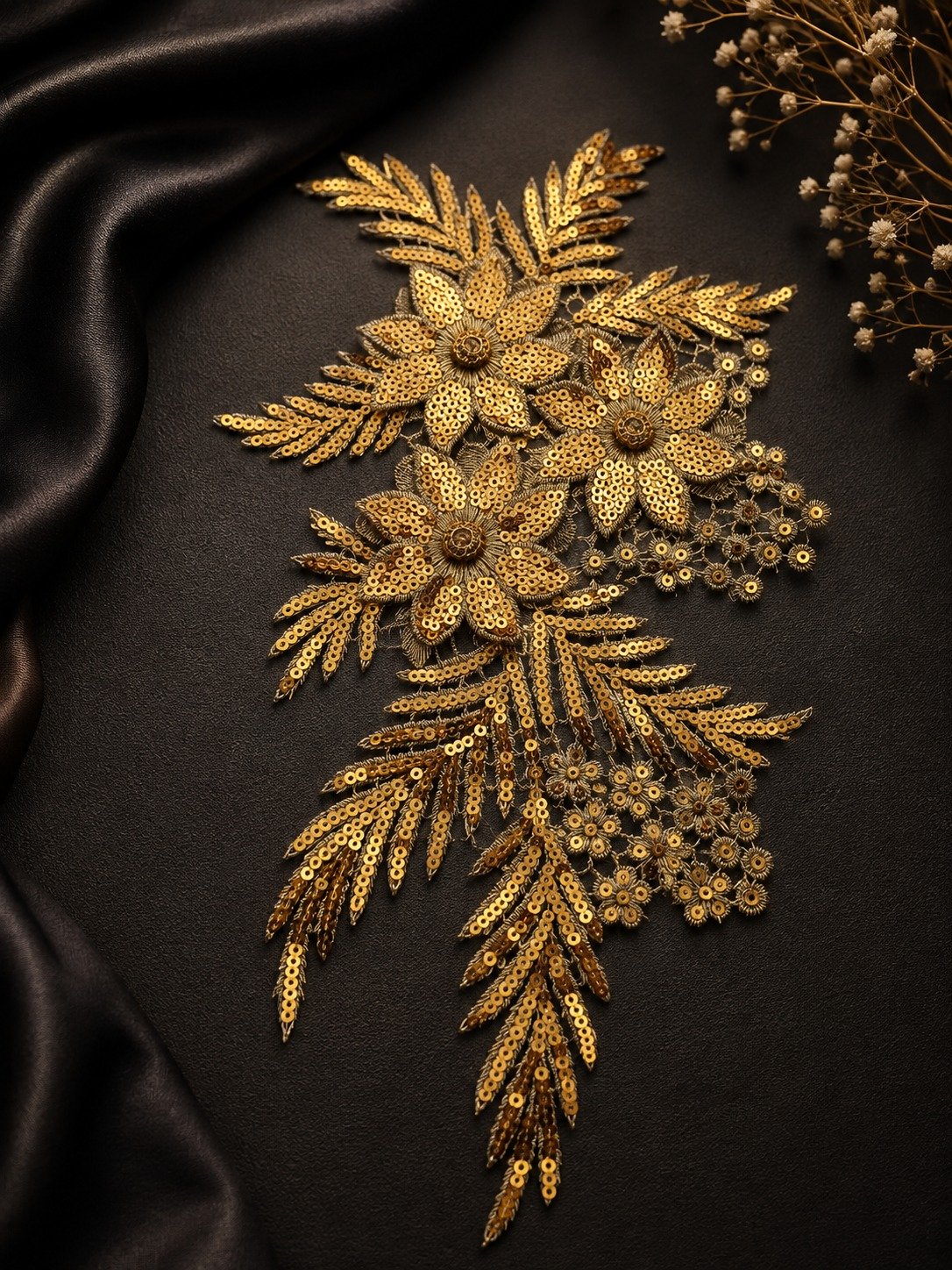 Golden Floral Sequin Motif - Image 2