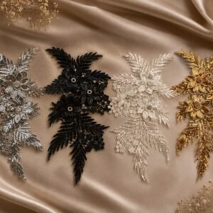 Golden Floral Sequin Motif