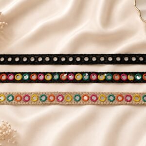 Multicolor Loop Embroidered Lace Trim