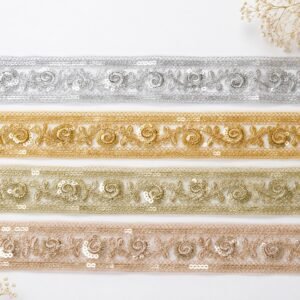 Elegant lace with delicate sequin detailing and a luxurious finish.