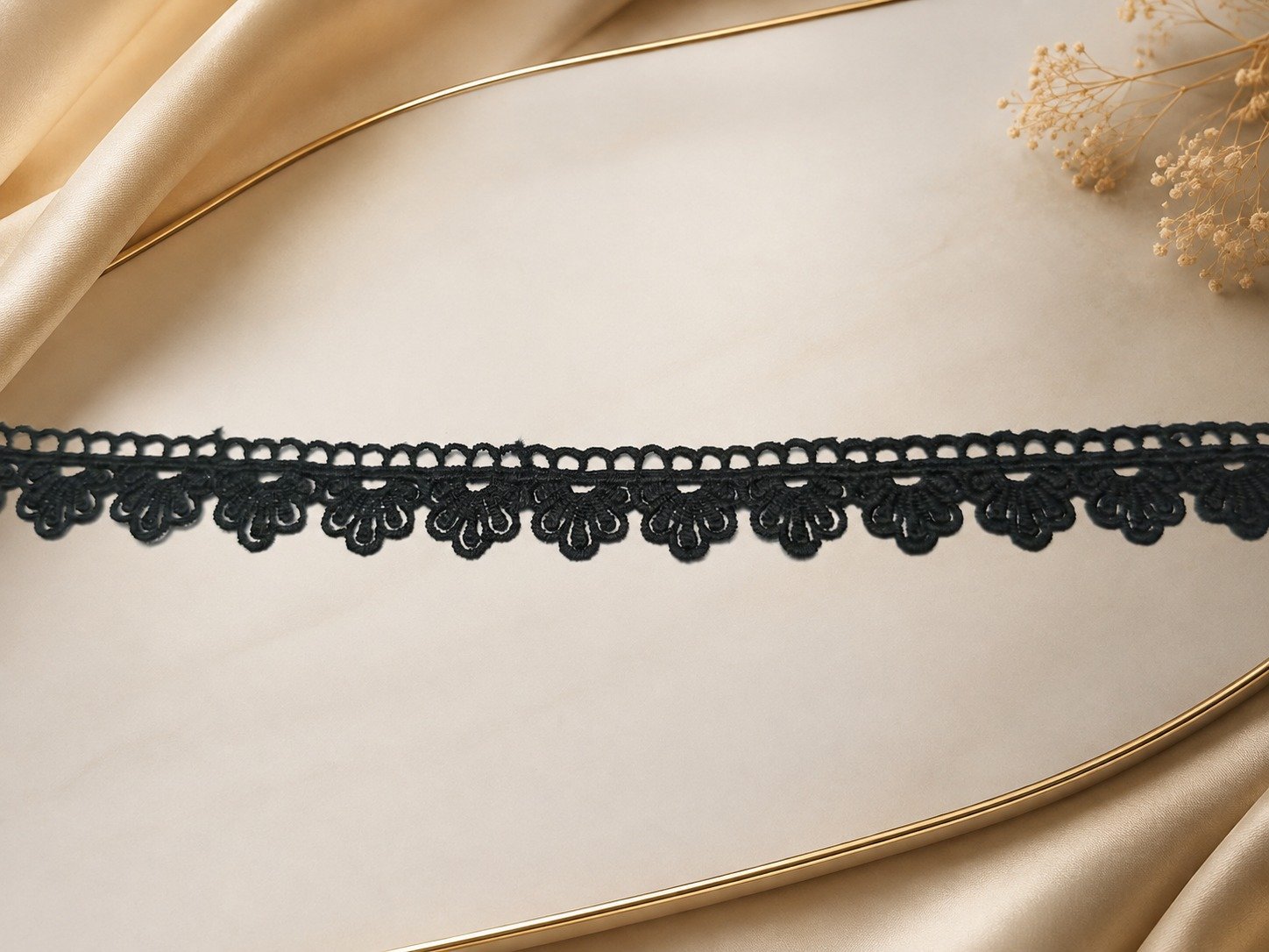 White Wide Floral Lace Trim - Image 4